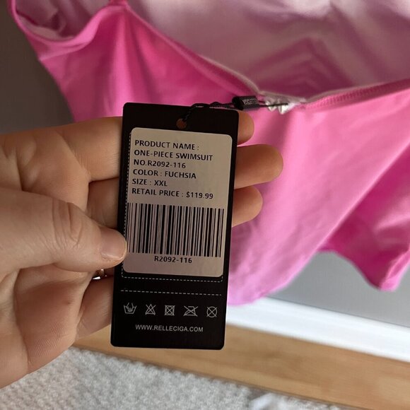 New Relleciga Barbiecore Hot Pink One Piece Swimsuit Size XXL NWT - Picture 7 of 8